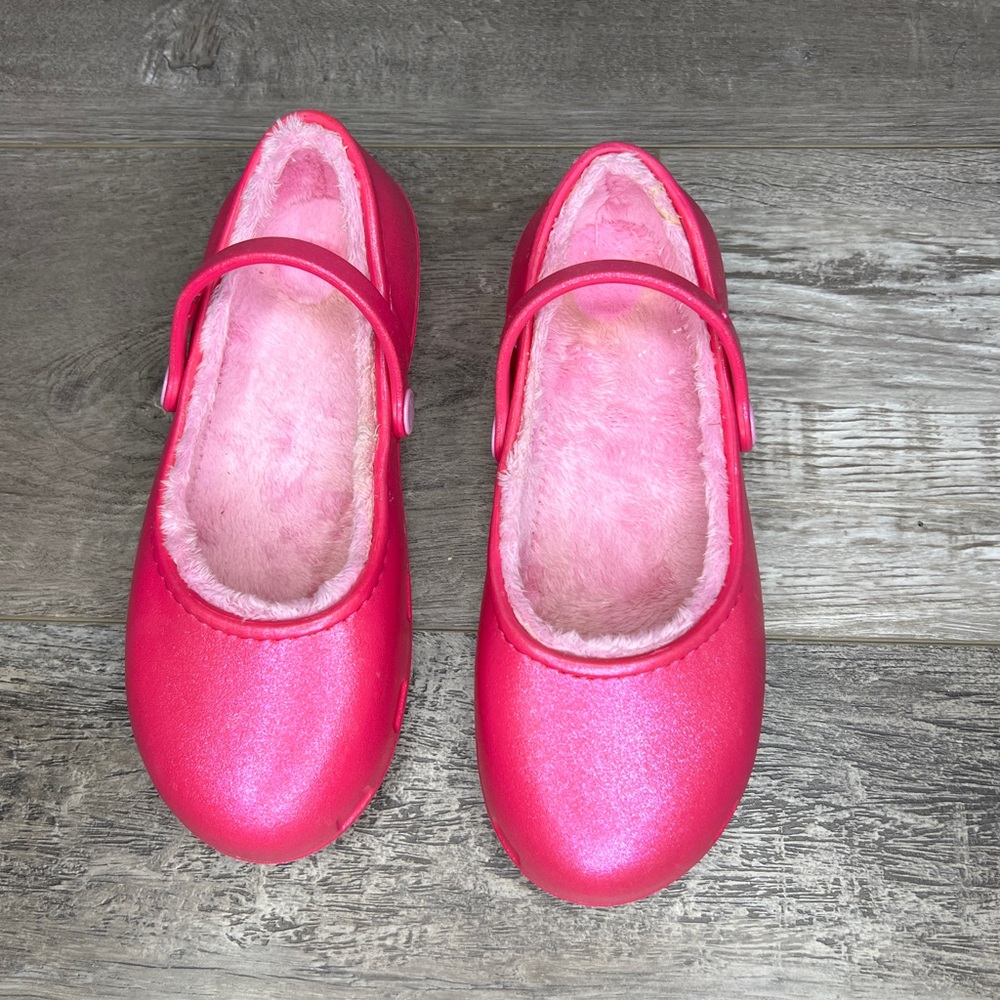 Crocs Kids Fur Sandals Size Junior 3 Pink
